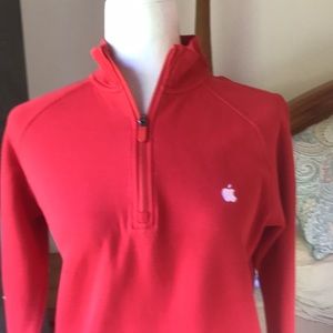 Rare Apple Computers Red Quarter Zip Sweatshirt Size Small